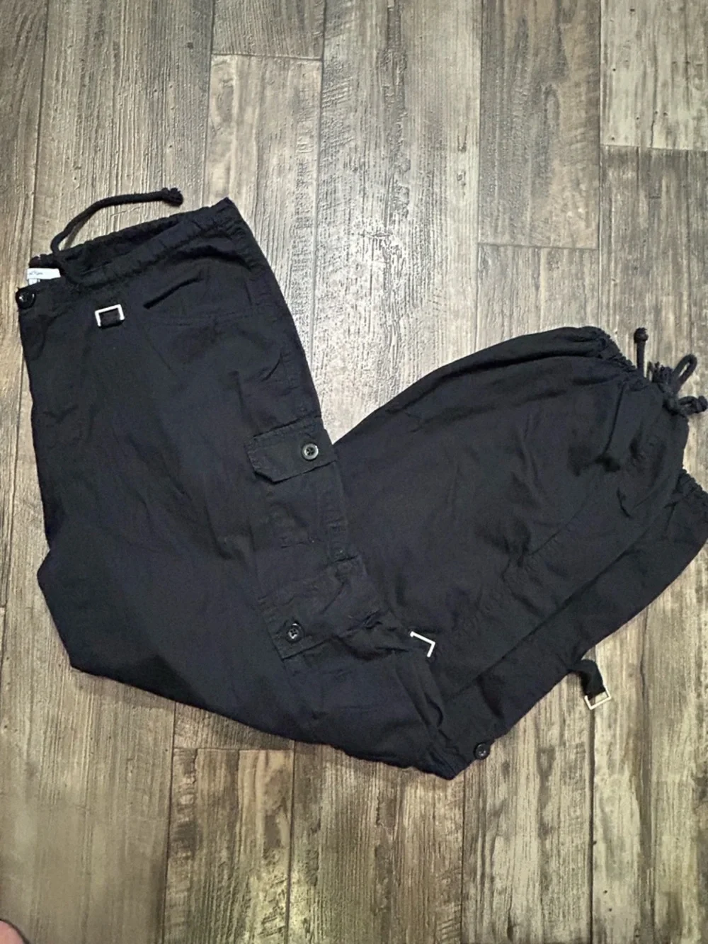 Angel Kiss Black Cargo Pants Women’s Small 100% Cotton - Picture 8 of 8